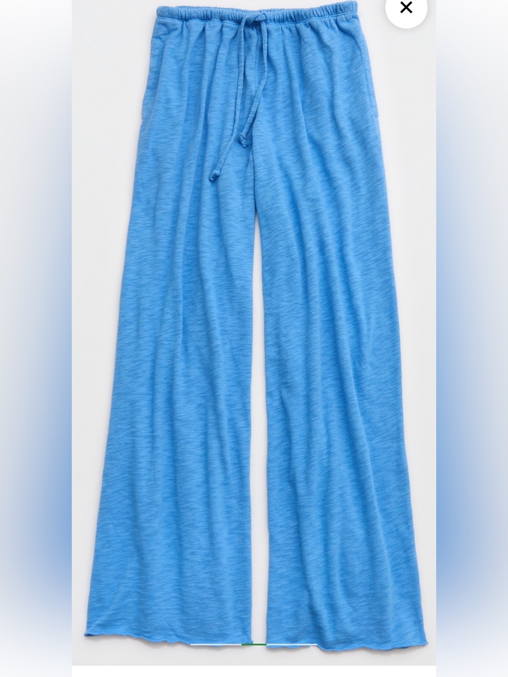 Aerie Blue Wide-Leg Lounge Pants with Drawstring - Picture 2 of 5